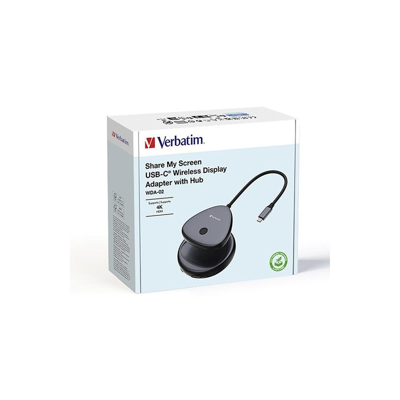 (32147) VERBATIM ADAPTADOR DE PANTALLA INALÁMBRICA USB TIPO-C SHARE MY SCREEN 4K WDA-02 1XHDMI 1XUSB (32147) VERBATIM ADAPTADOR DE PANTALLA INALÁMBRICA USB TIPO-C SHARE MY SCREEN 4K WDA-02 1XHDMI 1XUSB
