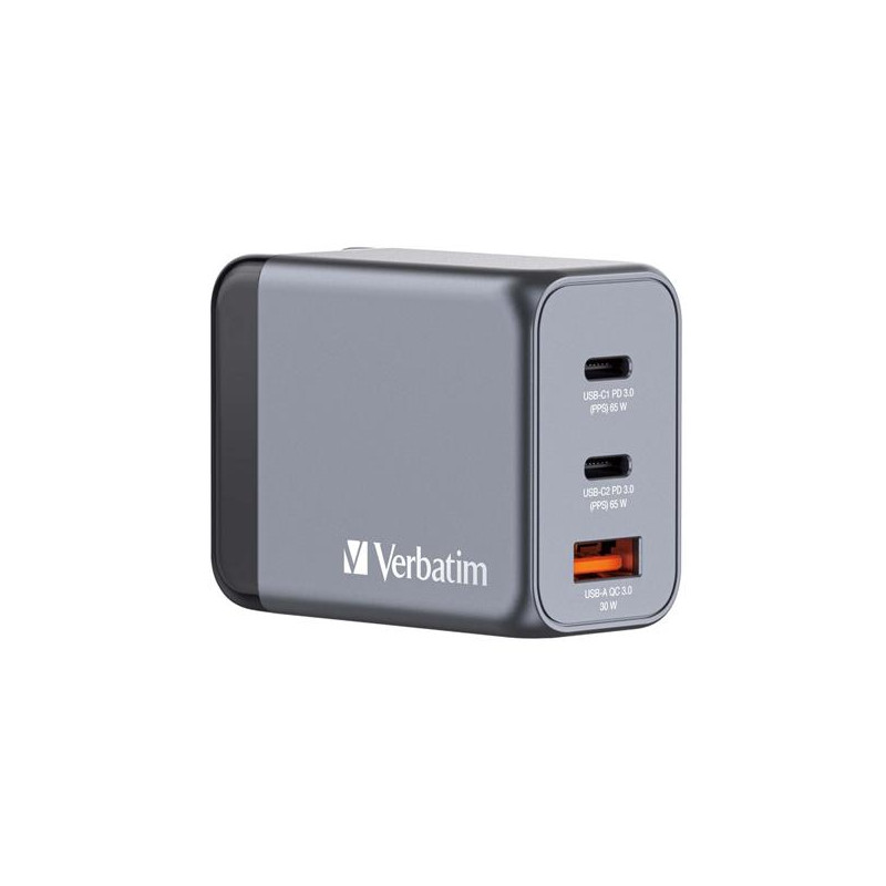 (32201) VERBATIM GNC-65 CARGADOR PARED GAN 65W USB-A 3.0 Y 2XUSB-C 3.0 (32201) VERBATIM GNC-65 CARGADOR PARED GAN 65W USB-A 3.0 Y 2XUSB-C 3.0