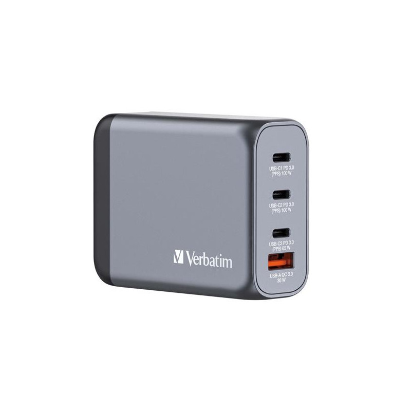 (32202) VERBATIM GNC-100 CARGADOR PARED GAN 100W USB-A 3.0 Y 3XUSB-C 3.0 (32202) VERBATIM GNC-100 CARGADOR PARED GAN 100W USB-A 3.0 Y 3XUSB-C 3.0
