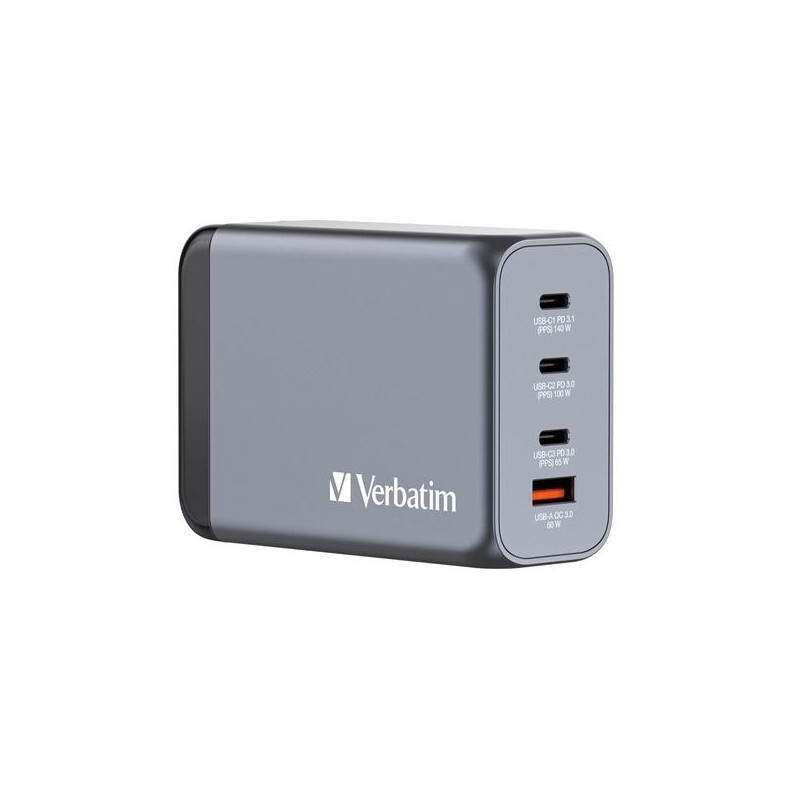 (32205) VERBATIM GNC-240 CARGADOR PARED GAN 240W USB-A 3.0 Y 3XUSB-C 3.0 (32205) VERBATIM GNC-240 CARGADOR PARED GAN 240W USB-A 3.0 Y 3XUSB-C 3.0