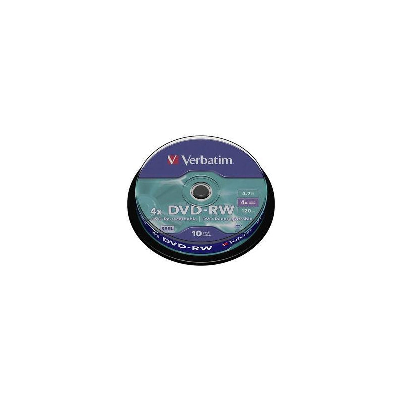 (43552) VERBATIM DVD-RW 4.7GB 4X (TARRINA 10 UNIDADES) (43552) VERBATIM DVD-RW 4.7GB 4X (TARRINA 10 UNIDADES)