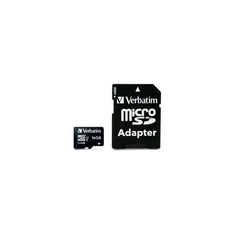 (44082) VERBATIM TARJETA MICRO SDHC 16GB CLASE 10 C/ADAPTADOR (44082) VERBATIM TARJETA MICRO SDHC 16GB CLASE 10 C/ADAPTADOR