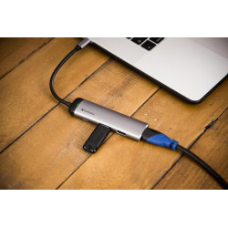 (49140) VERBATIM HUB MULTIPUERTO USB-C / 2XUSB 3.0 / HDMI CARGA USB-C PLATA