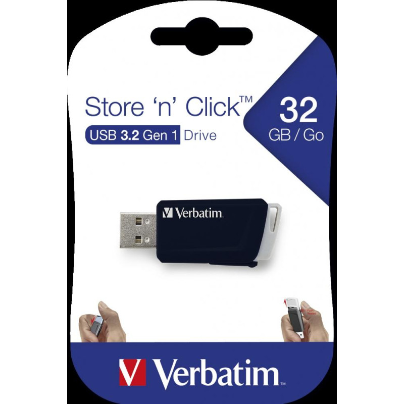 (49307) VERBATIM PENDRIVE STORE´N´CLICK 32GB USB 3.2 C/RANURA PARA COLGAR NEGRO (49307) VERBATIM PENDRIVE STORE´N´CLICK 32GB USB 3.2 C/RANURA PARA COLGAR NEGRO