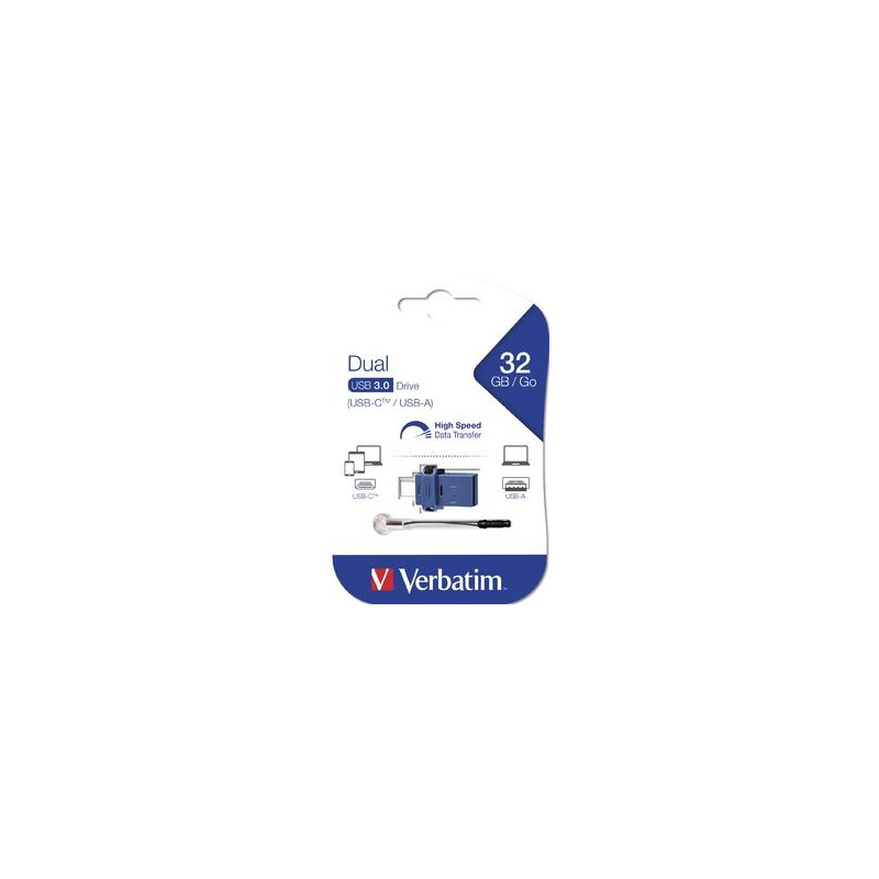 (49966) VERBATIM PENDRIVE GO 32GB HIGH SPEED DUAL USB-C/USB-A 3.0 (49966) VERBATIM PENDRIVE GO 32GB HIGH SPEED DUAL USB-C/USB-A 3.0