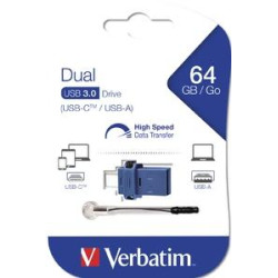(49967) VERBATIM PENDRIVE DUAL STORE ´N´ GO 64GB USB 3.2/USB-C NEGRO