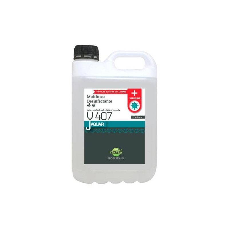 (L361G05089) VINFER DESINFECTANTE MULTIUSO HIDROALCOHÓLICO AUTORIZADO JAGUAR V407 GARRAFA 5L (L361G05089) VINFER DESINFECTANTE MULTIUSO HIDROALCOHÓLICO AUTORIZADO JAGUAR V407 GARRAFA 5L