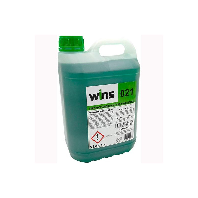 (WINS021) VINFER LIMPIADOR AMONIACAL PINO CONCENTRADO WINS 021 VERDE -GARRAFA 5L- (WINS021) VINFER LIMPIADOR AMONIACAL PINO CONCENTRADO WINS 021 VERDE -GARRAFA 5L-