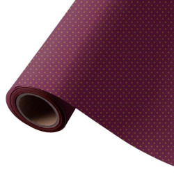 (3150201R) WONDER WRAPPER PAPEL DE REGALO BOBINA 62CM X 80M 4KG TODO AÑO BURDEOS / ROMBOS ORO