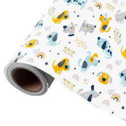 (3150224U) WONDER WRAPPER PAPEL DE REGALO BOBINA 62CM X 80M 4KG INFANTIL PUPPIES