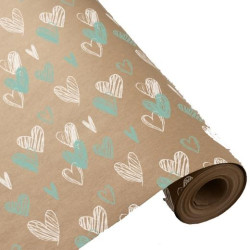 (3150294U) WONDER WRAPPER BOBINA PAPEL DE REGALO 62CM X 80M 4KG CORAZONES