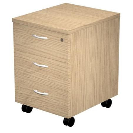 (60021-C) ARTEXPORT CAJONERA PRESTO 3 CAJONES C/RUEDAS GUÍAS METÁLICAS CERRADURA ROBLE -DESMONTADO-