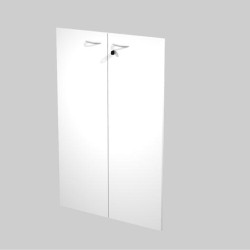 (60069M-3) ARTEXPORT PAREJA DE PUERTAS PARA ESTANTERÍA MEDIA PRESTO 18MM CON CERRADURA BLANCO