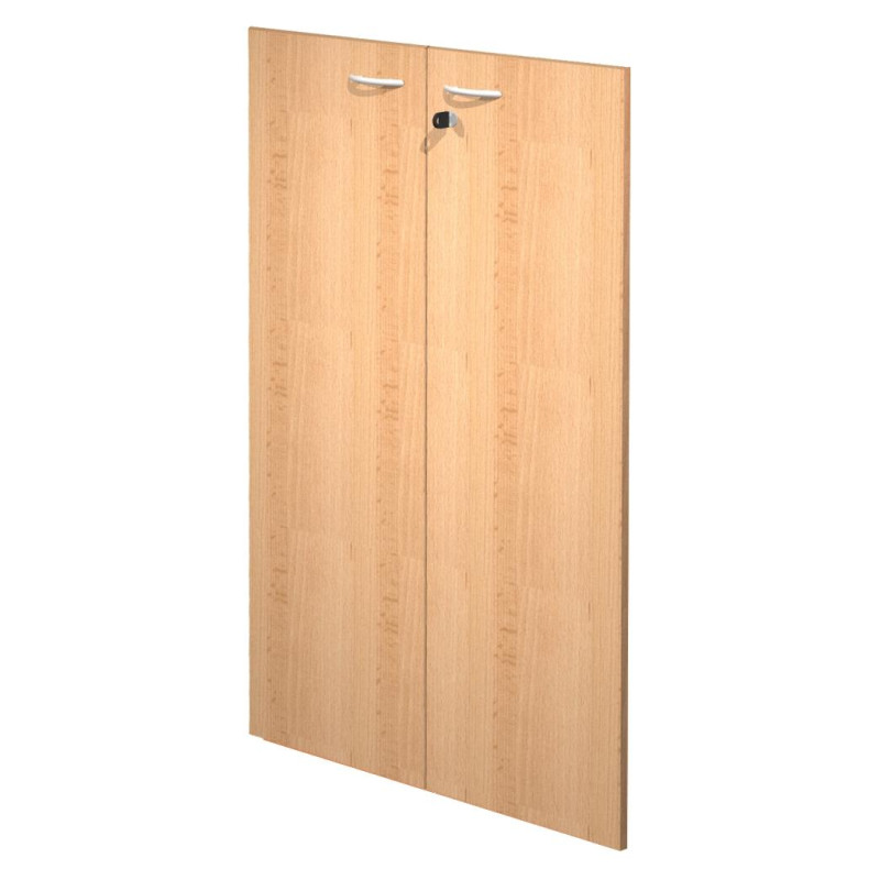 (60069M-6) ARTEXPORT PAREJA DE PUERTAS PARA ESTANTERÍA MEDIA PRESTO 18MM CON CERRADURA HAYA