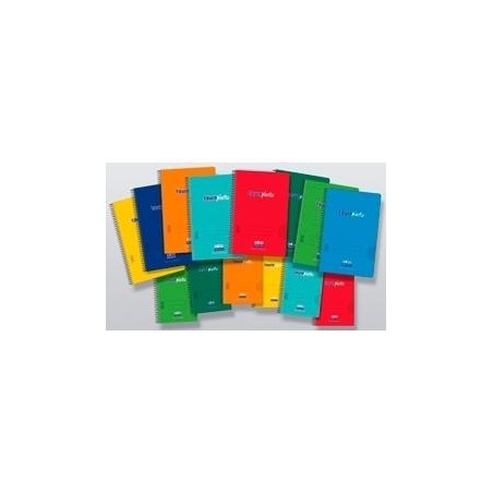 (6487-90) ZORRILLA CUADERNO ESPIRAL TAUROPLASTIC 80H CUARTO 90GR PAUTA 3.5 T/ PP COLORES SURTIDOS