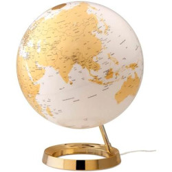 (0331F7NQINLQQ) ATMOSPHERE ESFERA TERRESTRE LUMINOSA LIGHT & COLOUR METAL GOLD 30 CM CON LUZ ORO METÁLICO