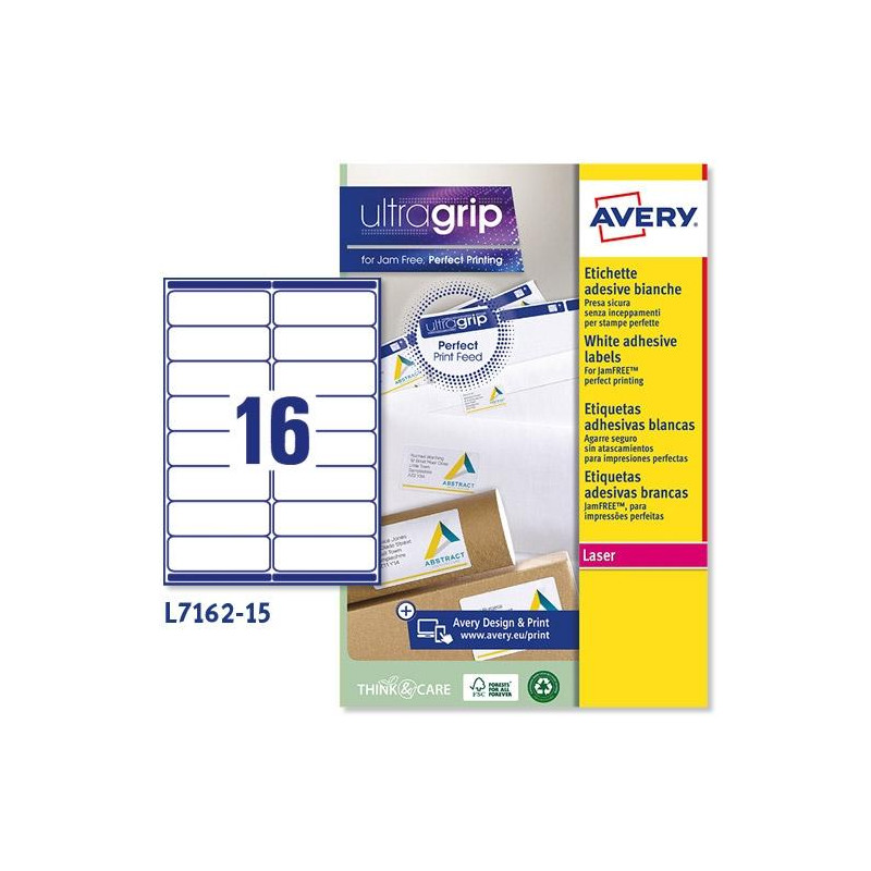 (L7162-15) AVERY ETIQUETAS ADHESIVAS PARA ENVÍOS 99 (L7162-15) AVERY ETIQUETAS ADHESIVAS PARA ENVÍOS 99