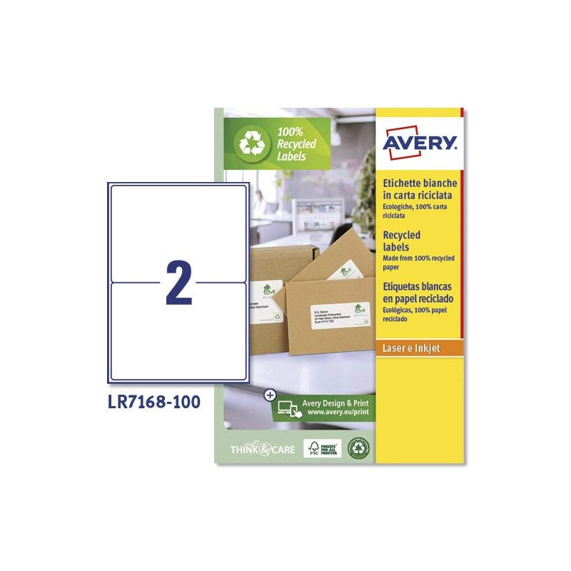 (LR7168-100) AVERY ETIQUETAS ADHESIVAS PARA ENVÍOS 199
