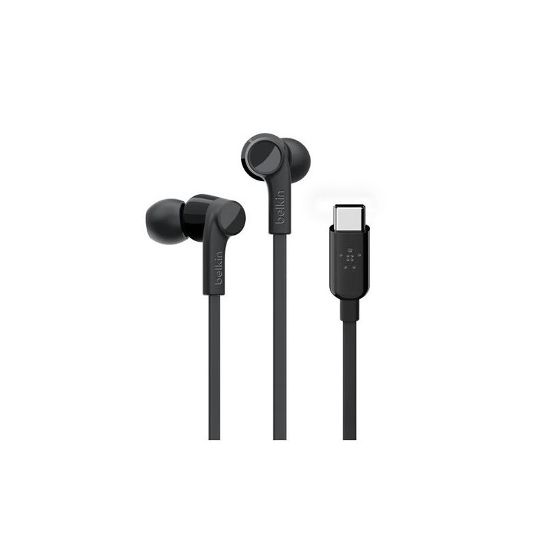 (G3H0002BTBLK) BELKIN AURICULAR UNIVERSAL USB-C CON MICROFONO NEGRO (G3H0002BTBLK) BELKIN AURICULAR UNIVERSAL USB-C CON MICROFONO NEGRO