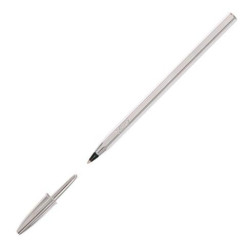 (921339/526280) BIC BOLÍGRAFO CRISTAL SHINE SILVER NEGRO CAJA 20 UD