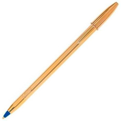 (9213401) BIC BOLÍGRAFO CRISTAL SHINE GOLD AZUL CAJA 20 UD