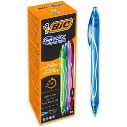 (964826) BIC CAJA BOLÍGRAFOS TINTA DE GEL RETRÁCTIL GEL-OCITY QUICK DRY 4 COLORES SURTIDOS -12U-