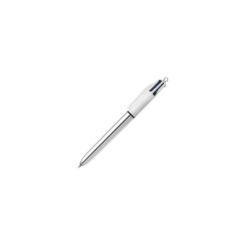 (982873) BIC BOLÍGRAFO 4 COLORES SHINE SILVER CUERPO BLANCO/PLATEADO CAJA 12 UD (982873) BIC BOLÍGRAFO 4 COLORES SHINE SILVER CUERPO BLANCO/PLATEADO CAJA 12 UD