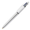 (982873) BIC BOLÍGRAFO 4 COLORES SHINE SILVER CUERPO BLANCO/PLATEADO CAJA 12 UD