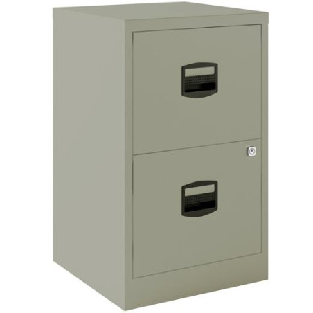 (PFA2-V7) BISLEY ARCHIVADOR METALICO 2 CAJONES ARCHIVO CARPETAS COLGANTES A4 FONDO 40CM GRIS