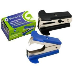 (310825) BISMARK EXTRAEGRAPAS METÁLICO TIPO PINZA CON CIERRE SEGURIDAD COLORES SURTIDOS AZUL - NEGRO INDIVIDUAL