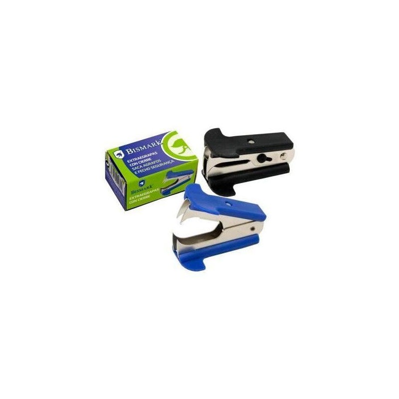 (310825) BISMARK EXTRAEGRAPAS METÁLICO TIPO PINZA CON CIERRE SEGURIDAD COLORES SURTIDOS AZUL - NEGRO INDIVIDUAL (310825) BISMARK EXTRAEGRAPAS METÁLICO TIPO PINZA CON CIERRE SEGURIDAD COLORES SURTIDOS AZUL - NEGRO INDIVIDUAL