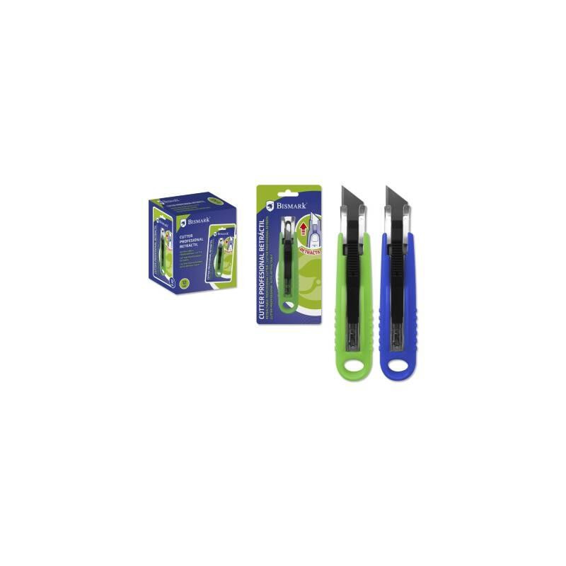 (326994) BISMARK CUTTER PROFESIONAL RETRACTIL CON CUCHILLA FRACTURABLE DE 18 MM BLISTER (326994) BISMARK CUTTER PROFESIONAL RETRACTIL CON CUCHILLA FRACTURABLE DE 18 MM BLISTER