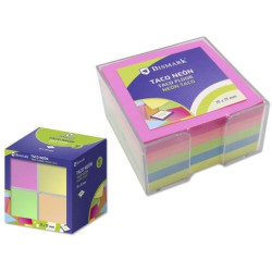 (325066) BISMARK TACO DE NOTAS 400H 75X75 CON CAJA COLORES NEÓN