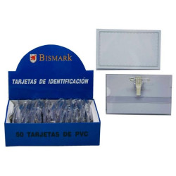 (304528) BISMARK TARJETA DE IDENTIFICACIÓN HORIZONTAL PVC 57X90 MM CON PINZA -50U-