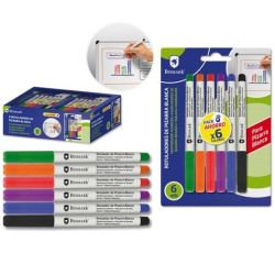 (328355) BISMARK ROTULADORES PIZARRA BLANCA COLORES SURTIDOS BLISTER 6 UD