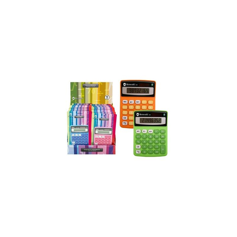 (315448) BISMARK CALCULADORA 8 DIGITOS COLORES SURTIDOS (315448) BISMARK CALCULADORA 8 DIGITOS COLORES SURTIDOS