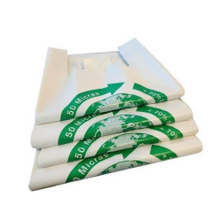 (40267) BOLSA DE CAMISETA 35X50CM 50 MICRAS 70% RECICLADO PAQUETE 100 UD