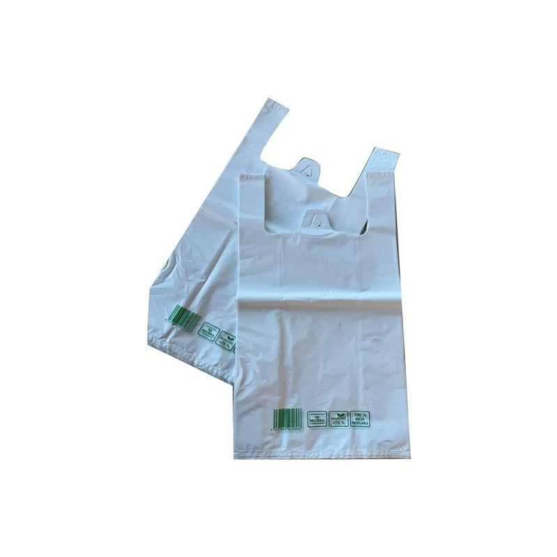 (70366) BOLSA DE CAMISETA 42X53CM 50 MICRAS 70% RECICLADO PAQUETE 1KG (70366) BOLSA DE CAMISETA 42X53CM 50 MICRAS 70% RECICLADO PAQUETE 1KG