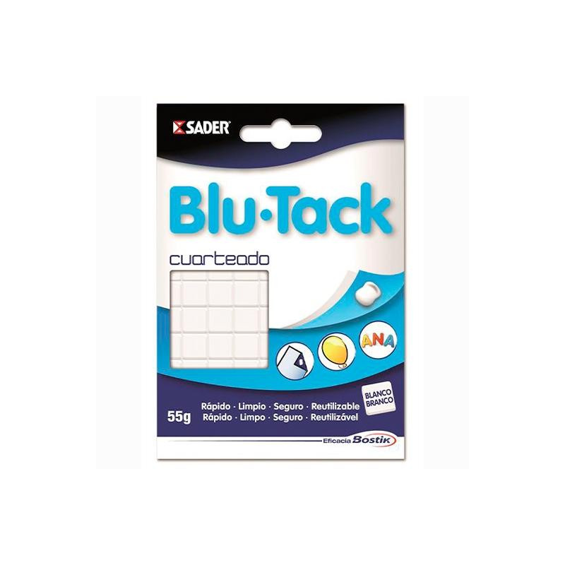 (30817048 (1739)) BOSTIK MASILLA ADHESIVA BLU TACK CUARTEADO 55GR BLANCO (30817048 (1739)) BOSTIK MASILLA ADHESIVA BLU TACK CUARTEADO 55GR BLANCO