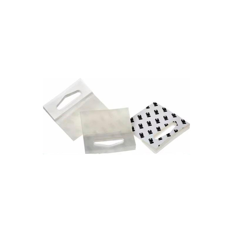(7000001899) 3M PERCHAS 1075 ADHESIVAS 50X50MM KIT 500 UD POLIÉSTER TRANSPARENTE