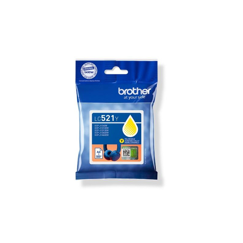 (LC521Y) BROTHER TINTA AMARILLO DCP-J1260W/J1310DW/J1360DW (LC521Y) BROTHER TINTA AMARILLO DCP-J1260W/J1310DW/J1360DW