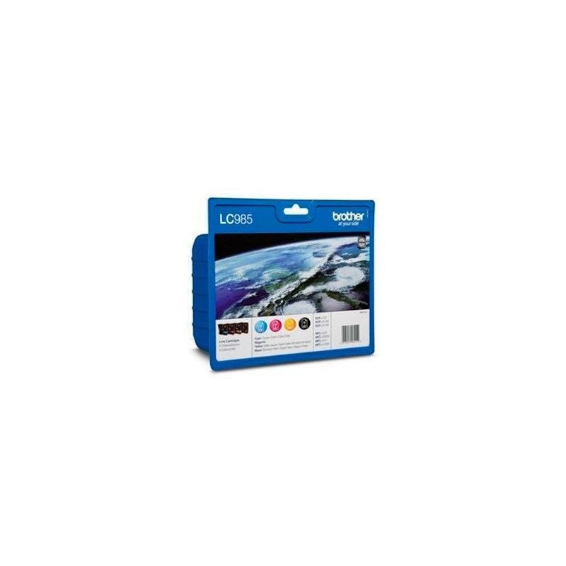 (LC985VALBP) BROTHER TINTA BK/C/M/Y DCP-J125/J140W/J315W/J515W - MFC-J220/J265W/J410/J415W - PACK 4 COLORES (LC985VALBP) BROTHER TINTA BK/C/M/Y DCP-J125/J140W/J315W/J515W - MFC-J220/J265W/J410/J415W - PACK 4 COLORES