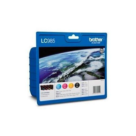 (LC985VALBP) BROTHER TINTA BK/C/M/Y DCP-J125/J140W/J315W/J515W - MFC-J220/J265W/J410/J415W - PACK 4 COLORES