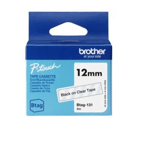 (BTAG131) BROTHER CINTA DOMÉSTICA BTAG NEGRO SOBRE TRANSPARENTE - PTN10