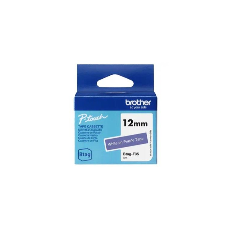 (BTAGF35) BROTHER CINTA DOMÉSTICA BTAG BLANCO SOBRE MORADO - PTN10 (BTAGF35) BROTHER CINTA DOMÉSTICA BTAG BLANCO SOBRE MORADO - PTN10