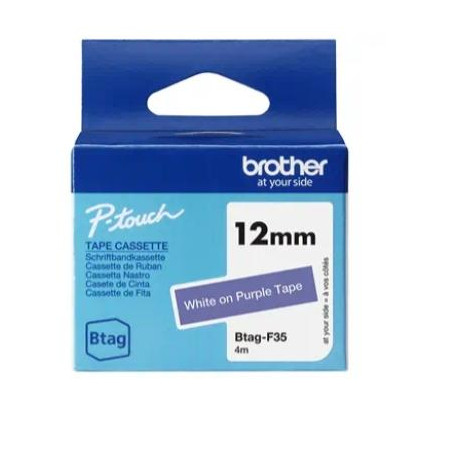 (BTAGF35) BROTHER CINTA DOMÉSTICA BTAG BLANCO SOBRE MORADO - PTN10