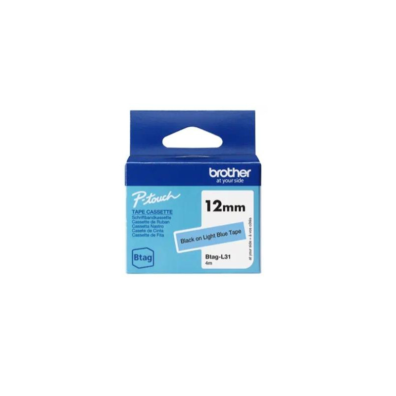 (BTAGL31) BROTHER CINTA DOMÉSTICA BTAG NEGRO SOBRE AZUL CLARO - PTN10 (BTAGL31) BROTHER CINTA DOMÉSTICA BTAG NEGRO SOBRE AZUL CLARO - PTN10