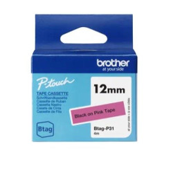 (BTAGP31) BROTHER CINTA DOMÉSTICA BTAG NEGRO SOBRE ROSA - PTN10