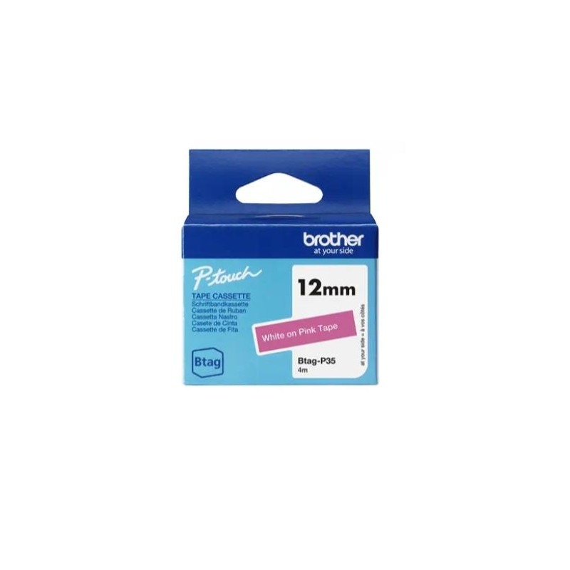 (BTAGP35) BROTHER CINTA DOMÉSTICA BTAG BLANCO SOBRE ROSA - PTN10 (BTAGP35) BROTHER CINTA DOMÉSTICA BTAG BLANCO SOBRE ROSA - PTN10