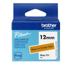 (BTAGT31) BROTHER CINTA DOMÉSTICA BTAG NEGRO SOBRE NARANJA - PTN10